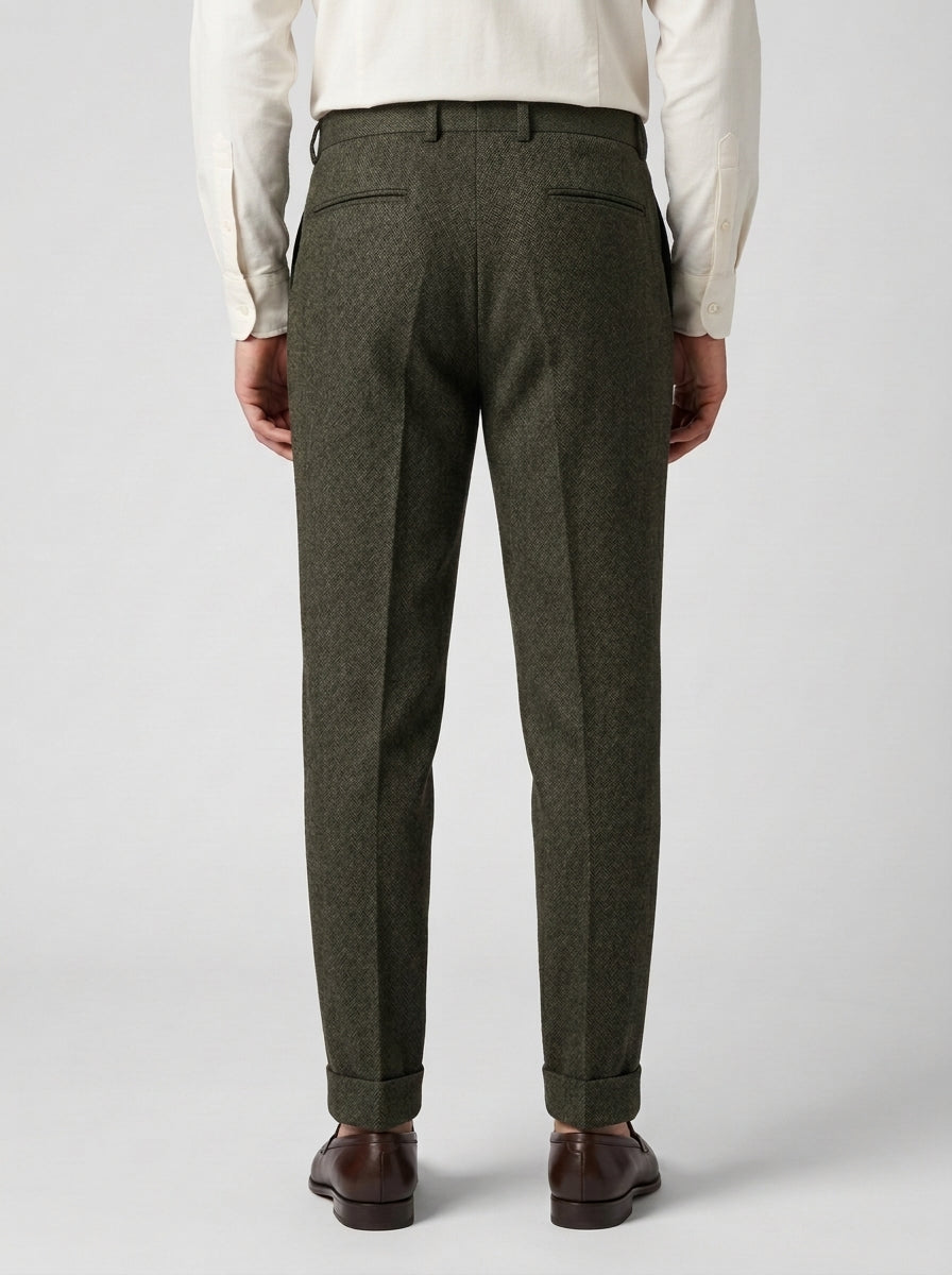 pantalone chiaia spigato verde 