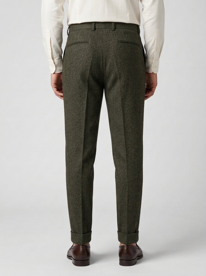 pantalone chiaia spigato verde 