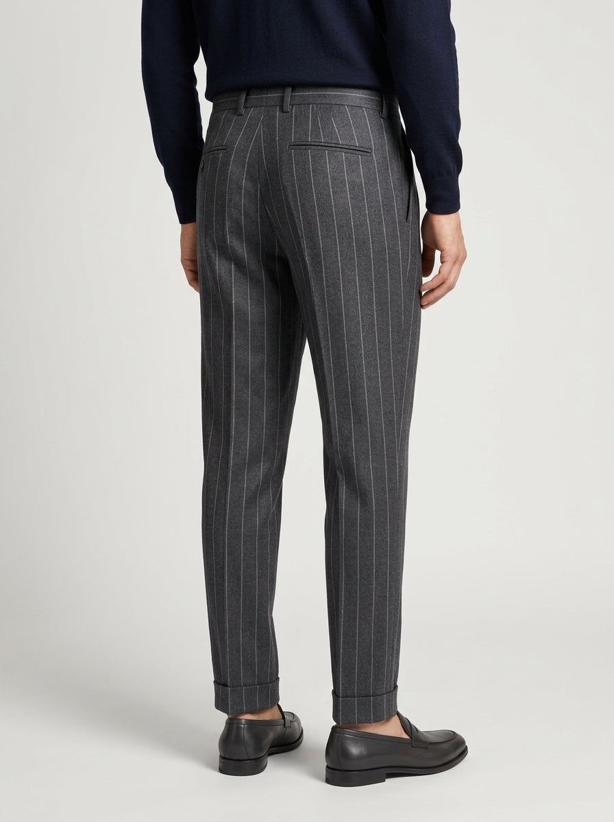 pantalone chiaia gessato grigio 