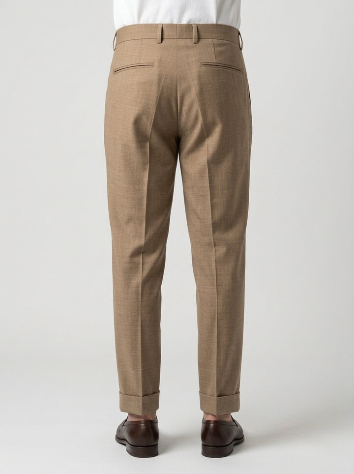 pantalone chiaia con pence beige 
