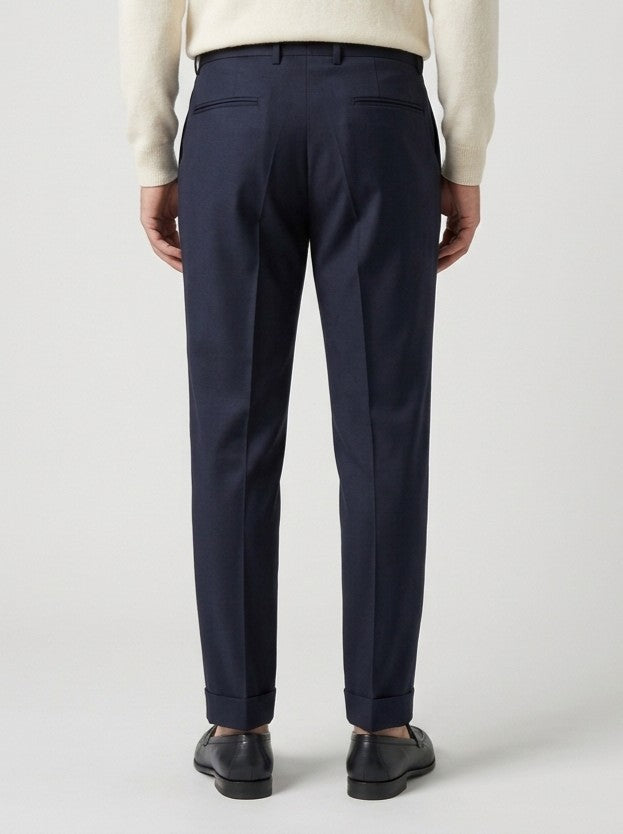 pantalone chiaia con pence blu 
