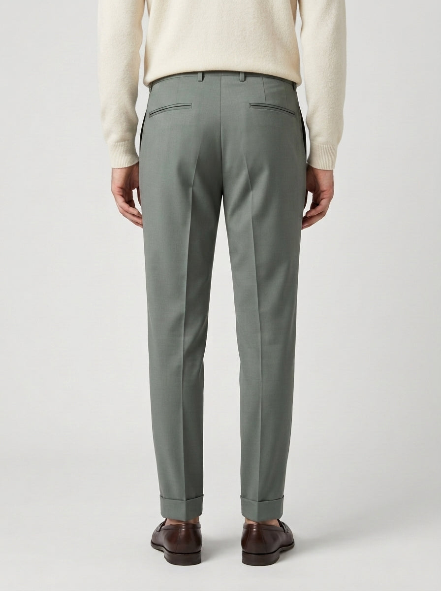 pantalone chiaia con pence verde 