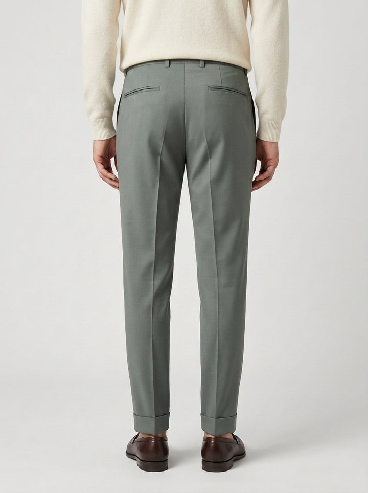 pantalone chiaia con pence verde 