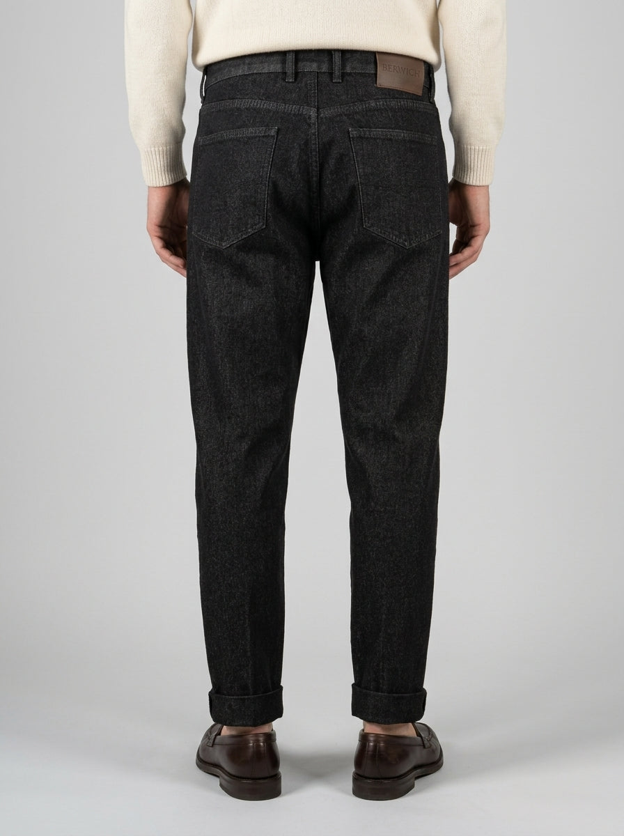 Jeans Chiaia - Nero Lavaggio Zero con Risvolto 