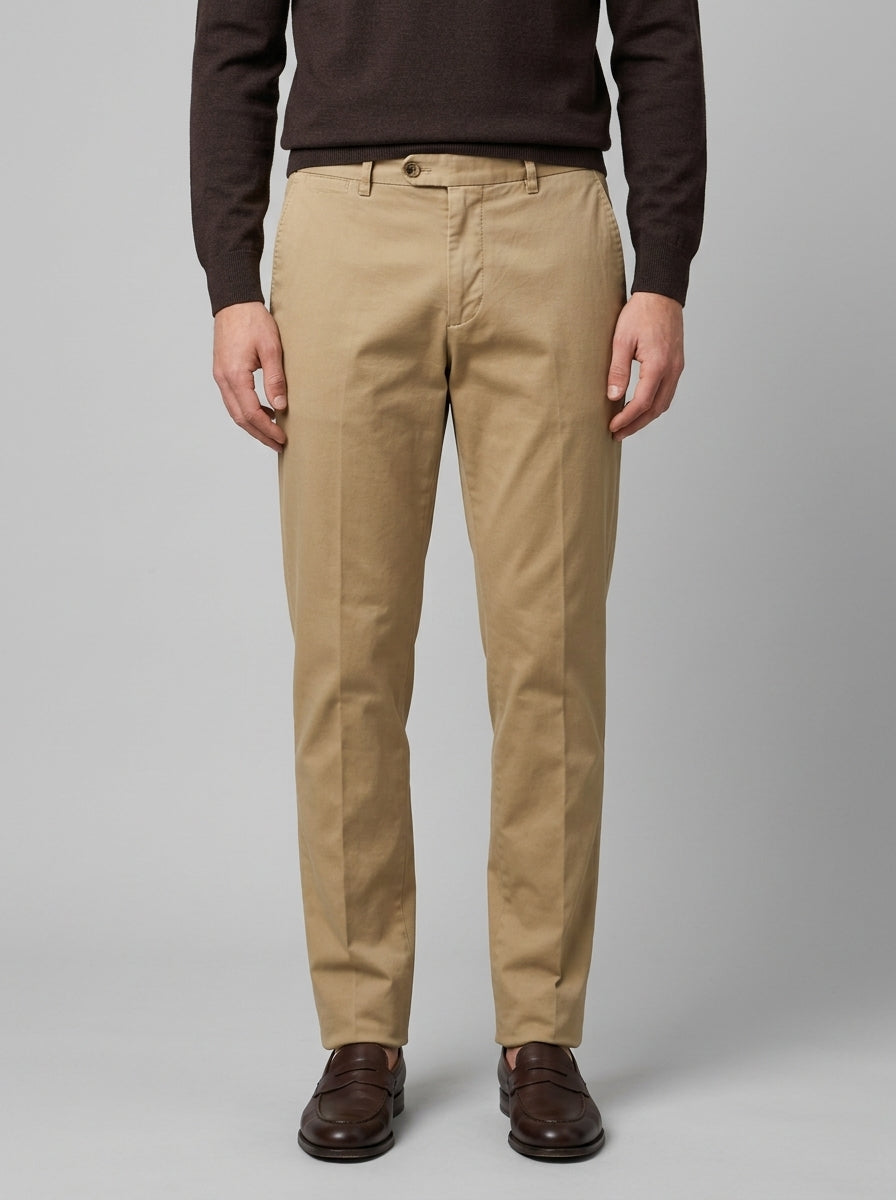 pantalone morello elax cotone beige 