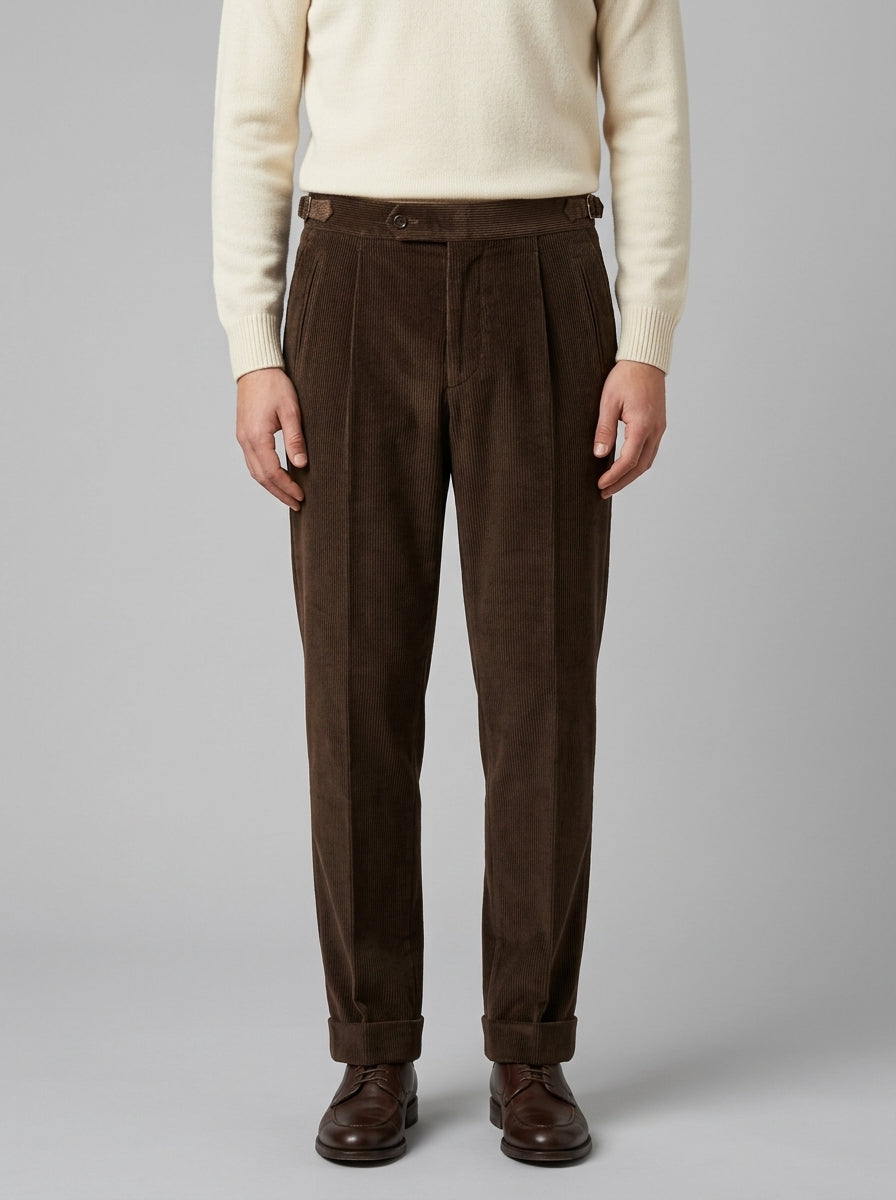 pantalone retro velluto verde 