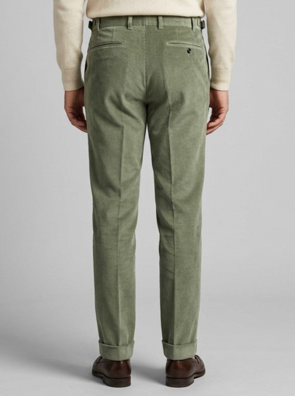 pantalone retro velluto verde 