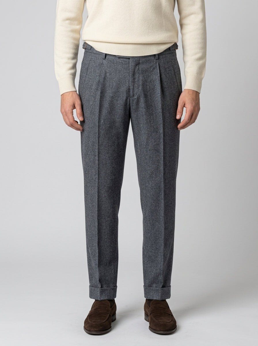 pantalone retro long  lana reda grigio 