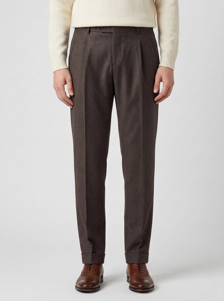 pantalone retro lana reda marrone 