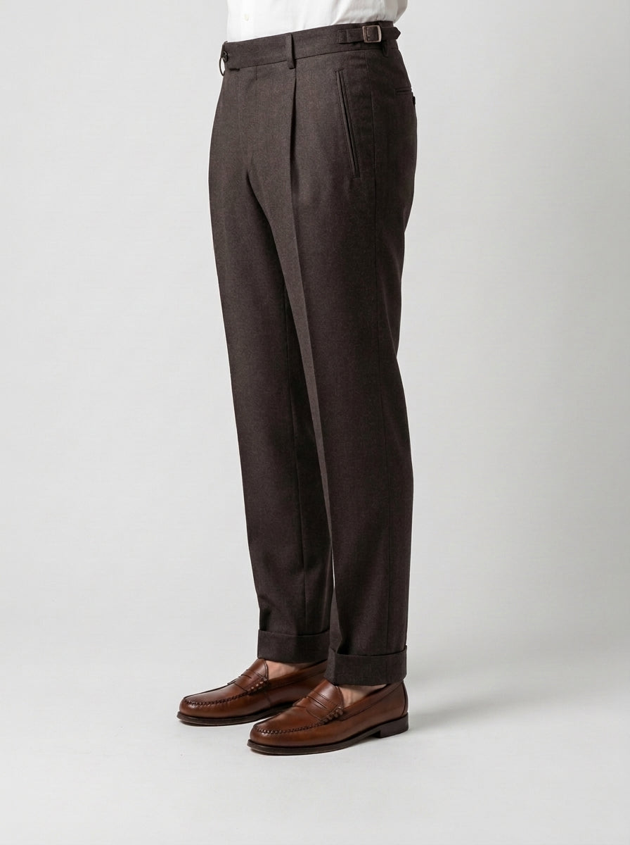 pantalone retro lana reda marrone 