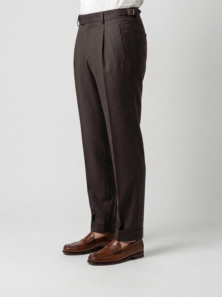 pantalone retro lana reda marrone 