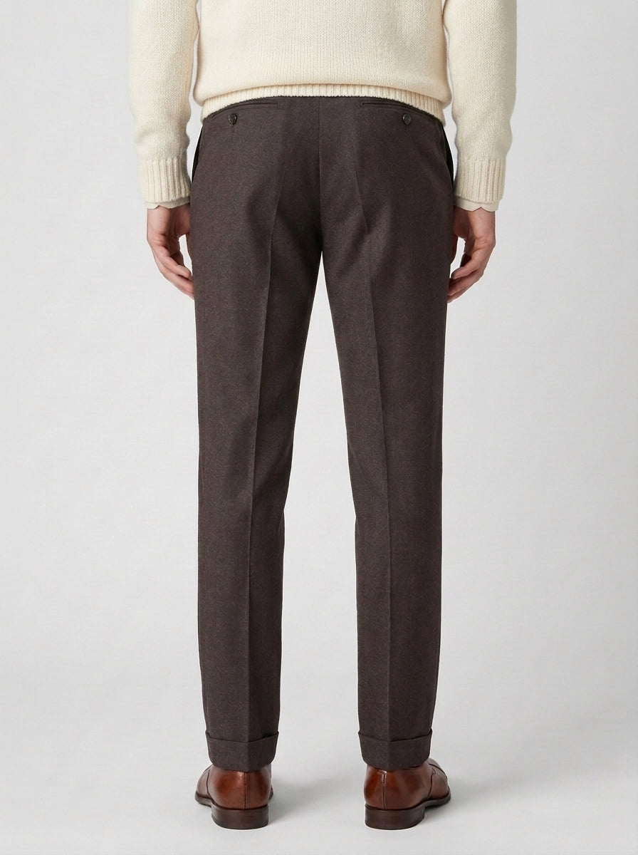 pantalone retro lana reda marrone 