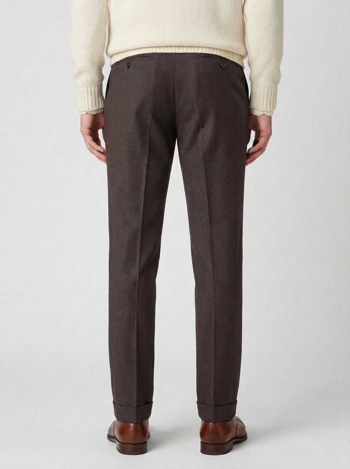 pantalone retro lana reda marrone 