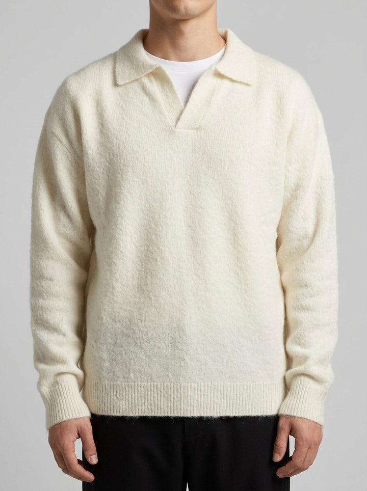 Polo  panna in baby alpaca 