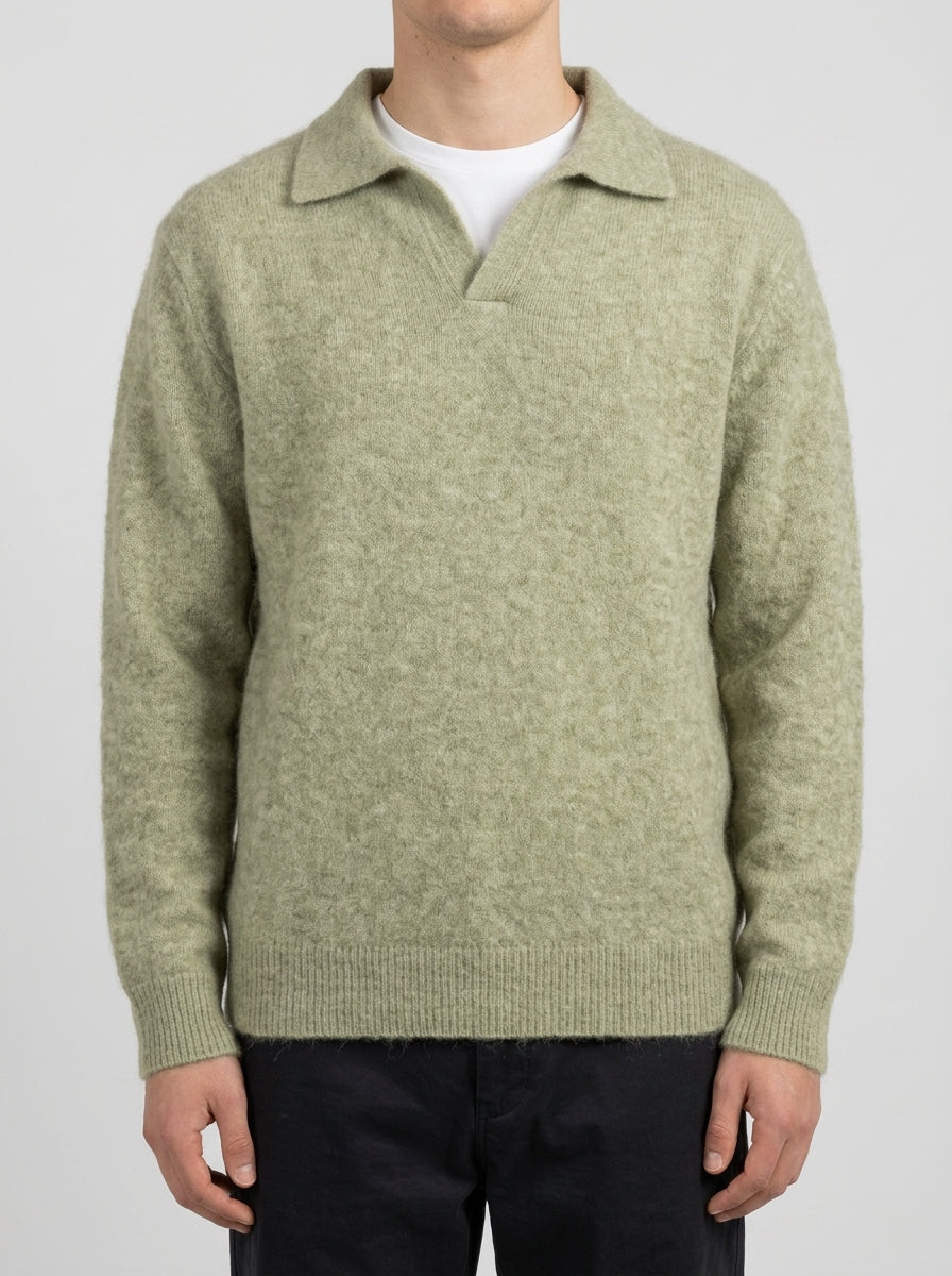 Polo  verde in baby alpaca 