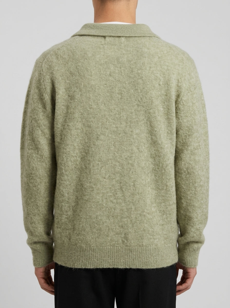 Polo  verde in baby alpaca 