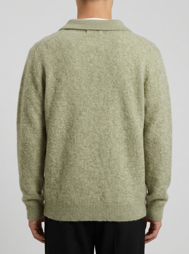 Polo  verde in baby alpaca 