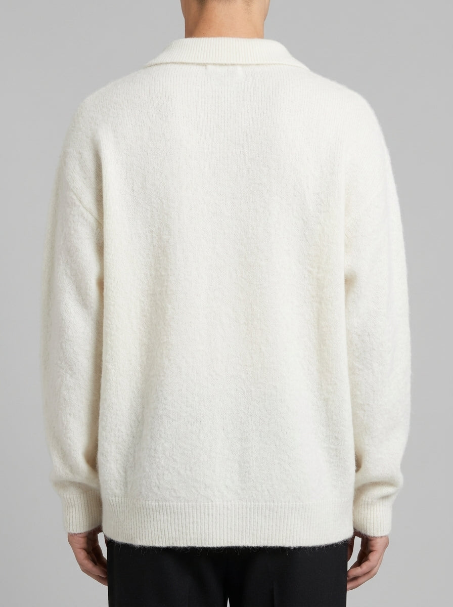 Cardigan in Baby Alpaca panna 