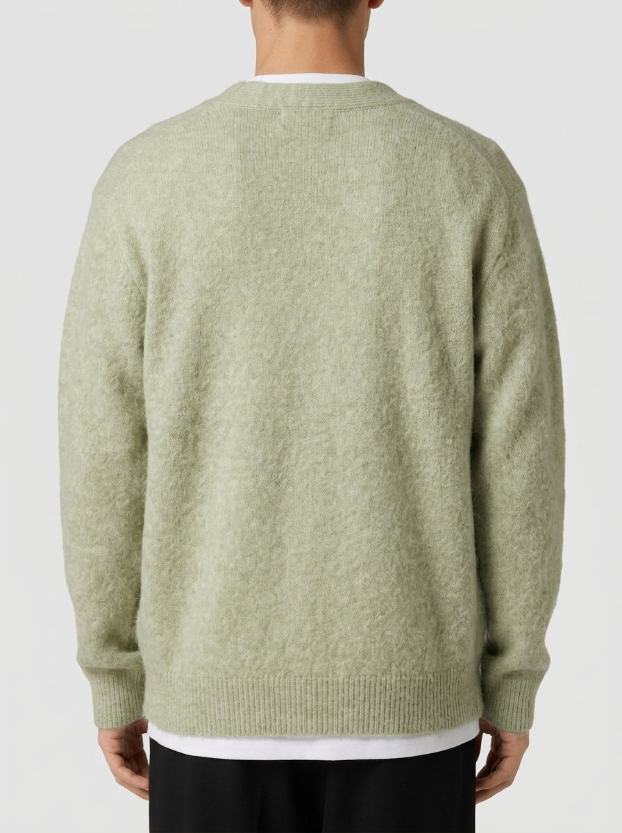 Cardigan in Baby Alpaca verde 