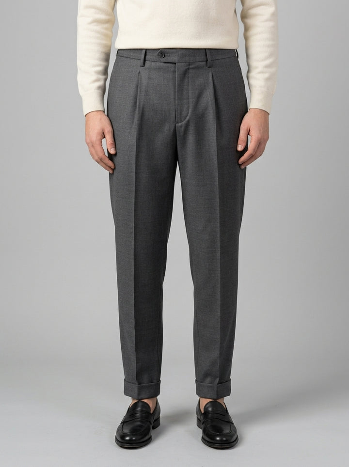 pantalone otaru lana tecnica grigio 