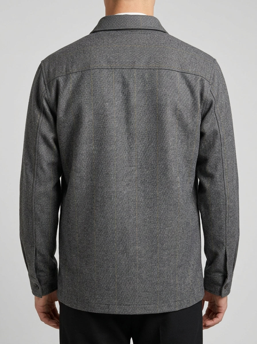 Camicia Uomo Sahariana  Grigia Gessata 