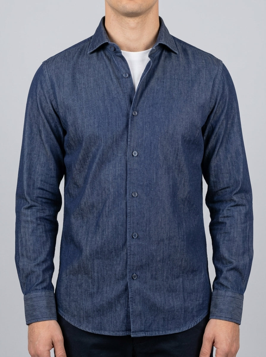 Camicia Uomo in Denim Lavaggio Zero 