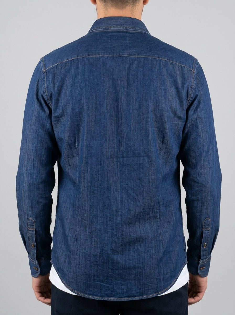 Camicia blu  Uomo  in  chambray 