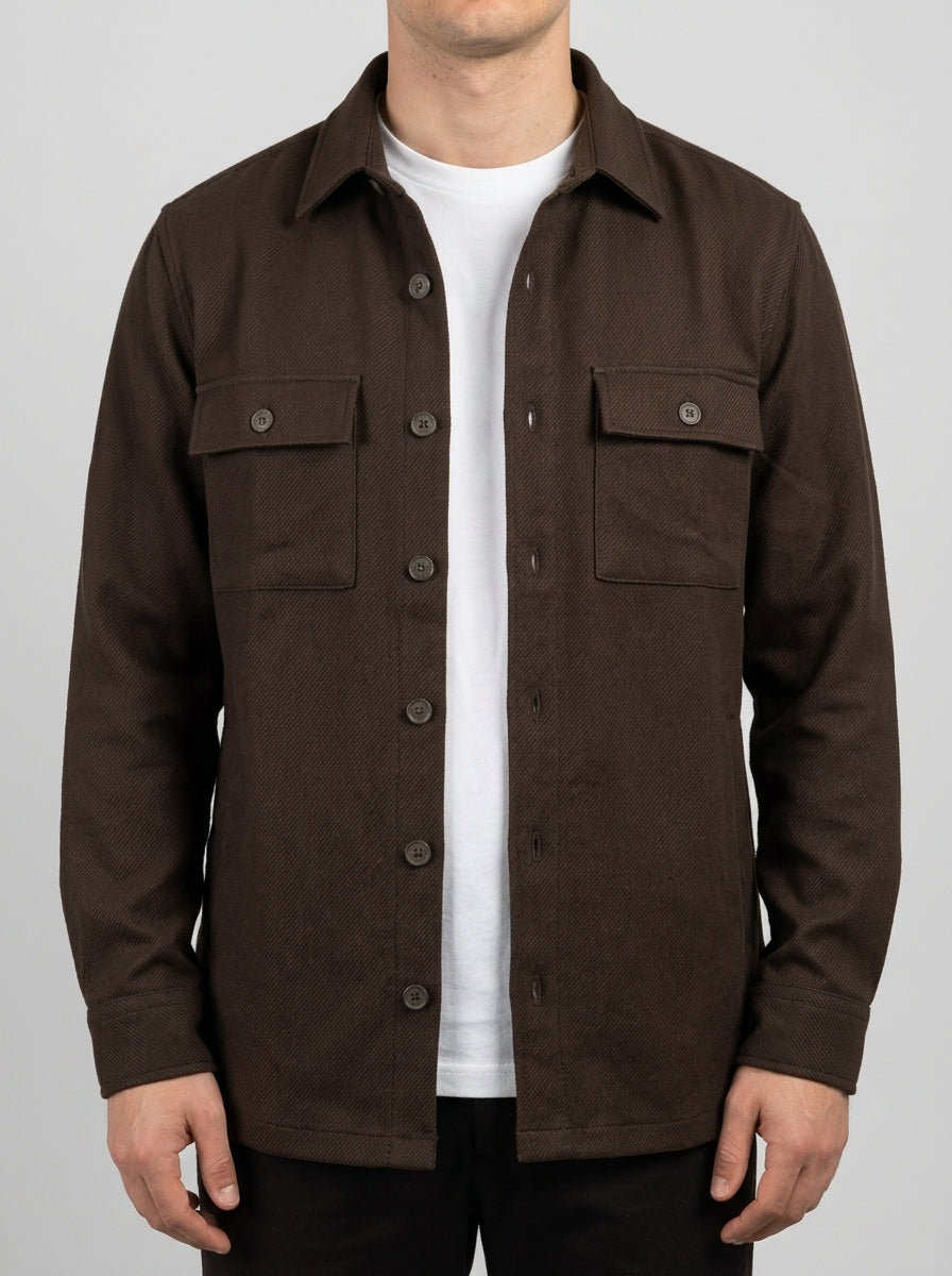 Camicia moro Uomo in Flanella con Tasche Stile Sahariana 