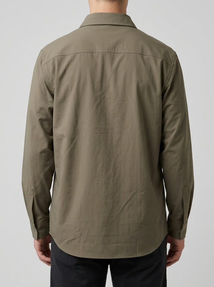 Polo Camicia Uomo  Fango in Tessuto Tecnico 