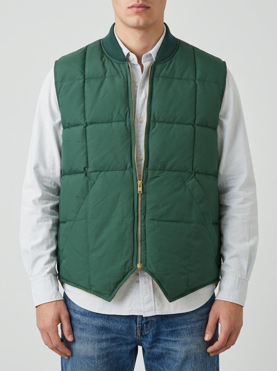 Gilet Smanicato in Piuma Modello Don West - Verde 