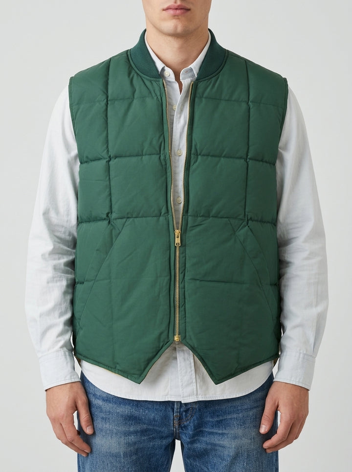 Gilet Smanicato in Piuma Modello Don West - Verde 