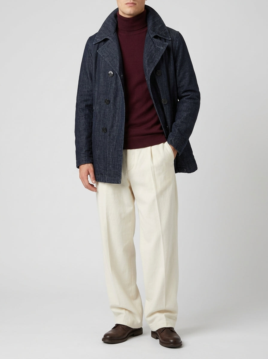Peacoat Marinaro in Denim - Blu Indaco 