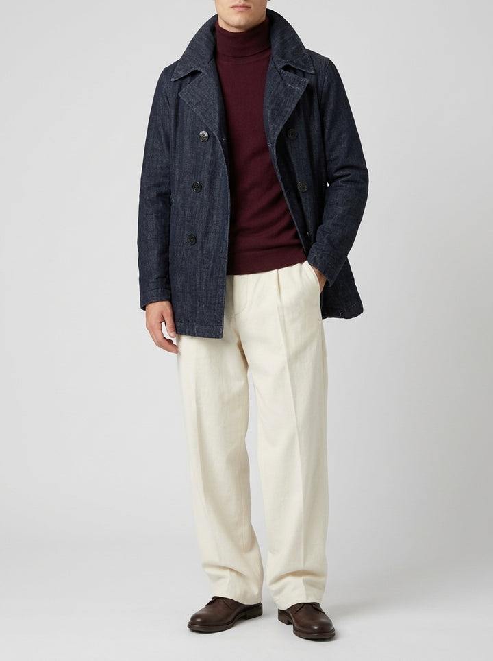 Peacoat Marinaro in Denim - Blu Indaco 