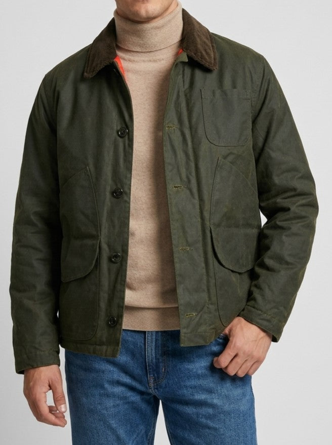 Giacca Waxed in Cotone Cerato - Verde Foresta Vintage 