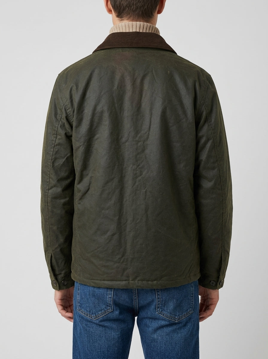 Giacca Waxed in Cotone Cerato - Verde Foresta Vintage 