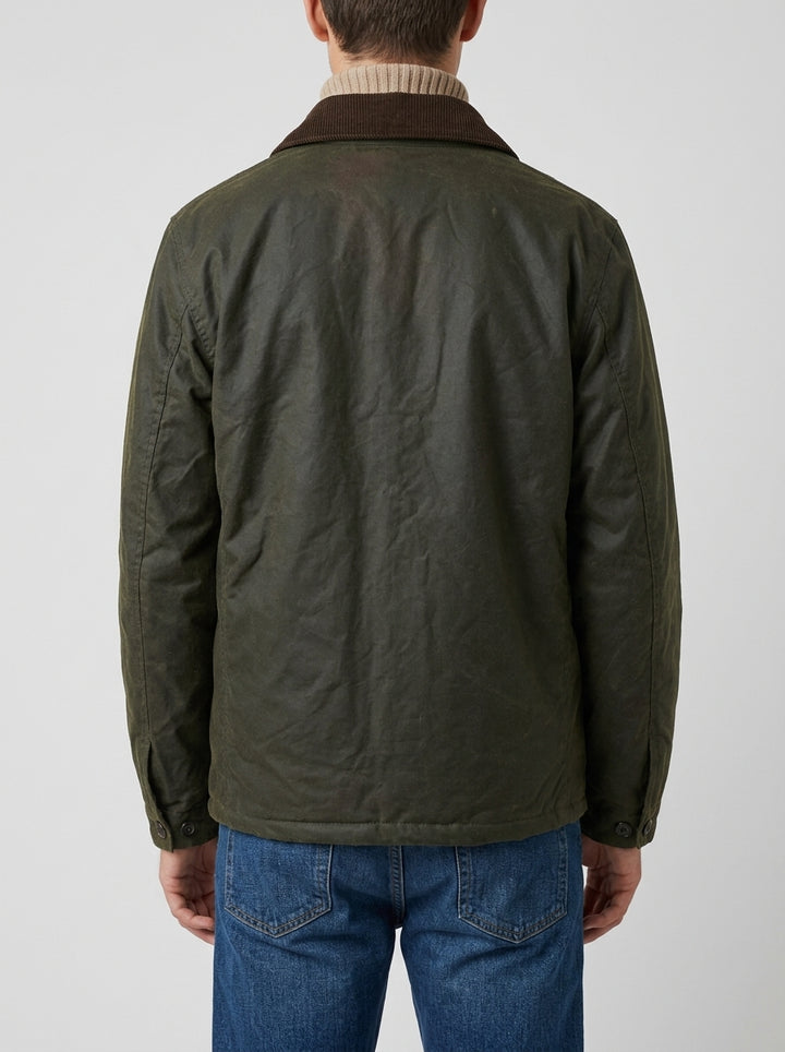 Giacca Waxed in Cotone Cerato - Verde Foresta Vintage 