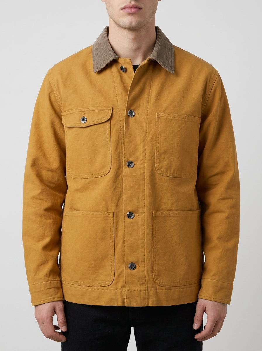 Work Jacket in Canvas - Senape Ocra Vintage 