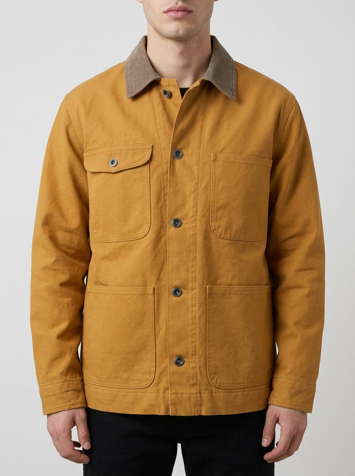 Work Jacket in Canvas - Senape Ocra Vintage 