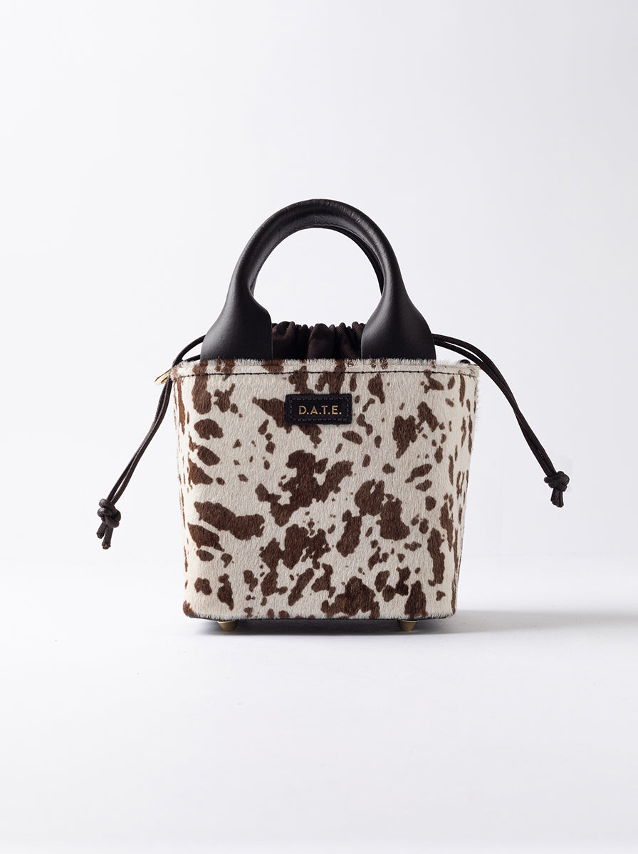 CUBO BAG COW WHITE-BROWN 