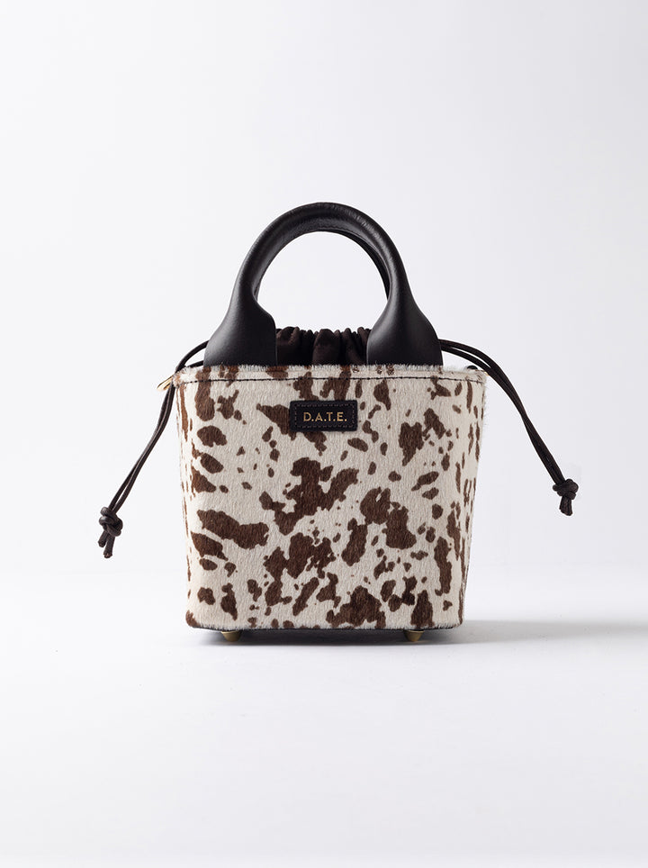 CUBO BAG COW WHITE-BROWN 