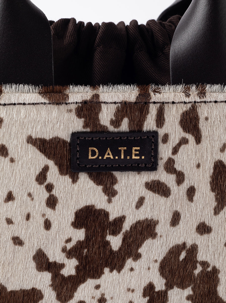 CUBO BAG COW WHITE-BROWN 