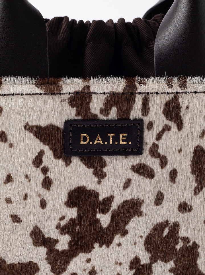 CUBO BAG COW WHITE-BROWN 