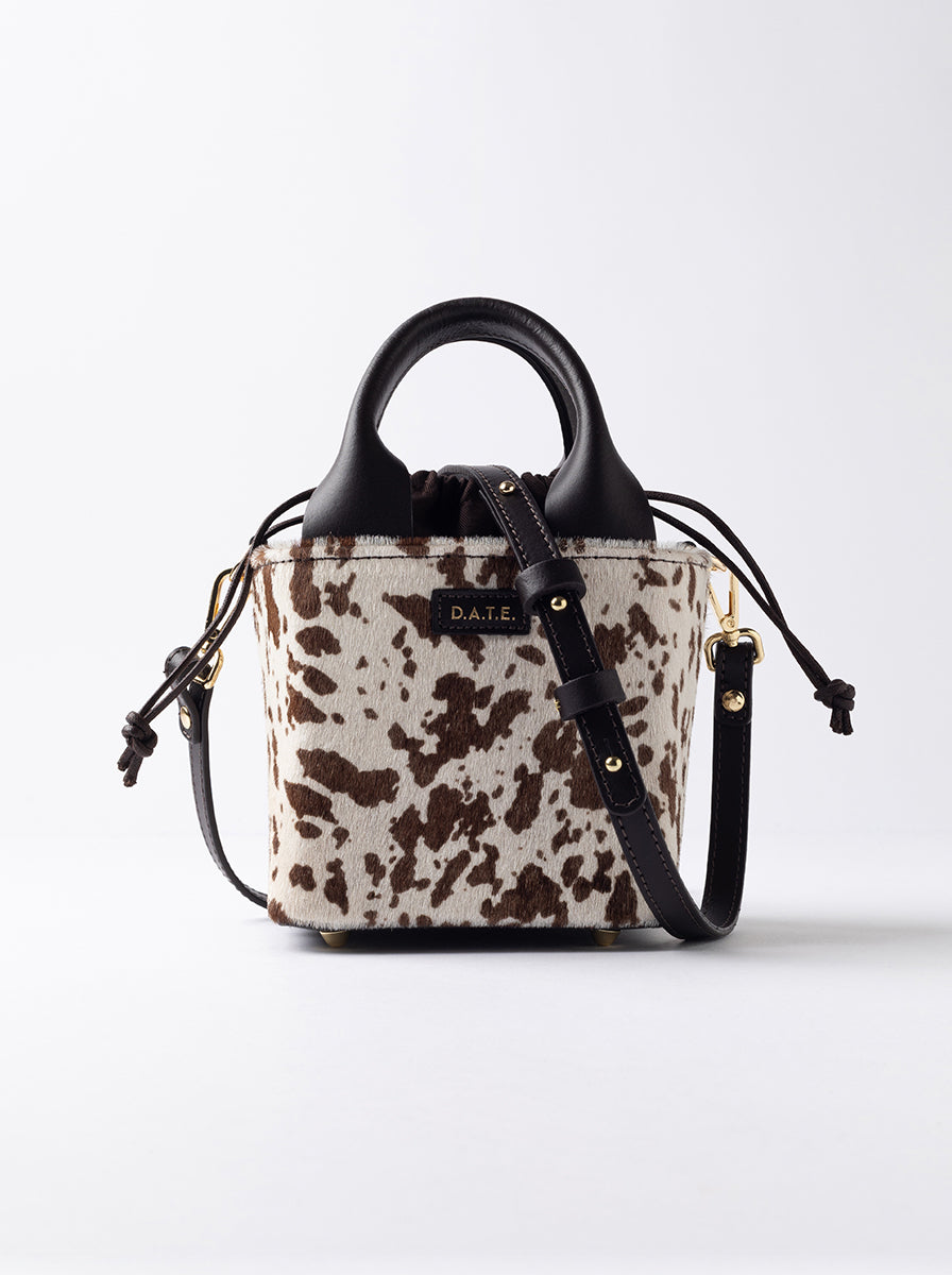 CUBO BAG COW WHITE-BROWN 
