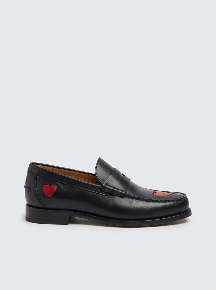 Mocassini Weejuns Penny<BR/>Pelle rossa e nera<BR/> 