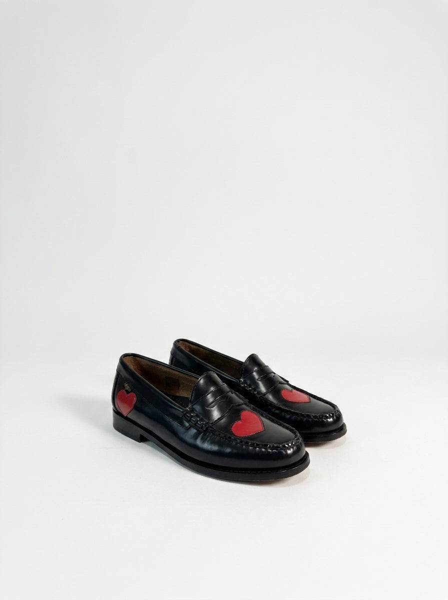 Mocassini Weejuns Penny<BR/>Pelle rossa e nera<BR/> 