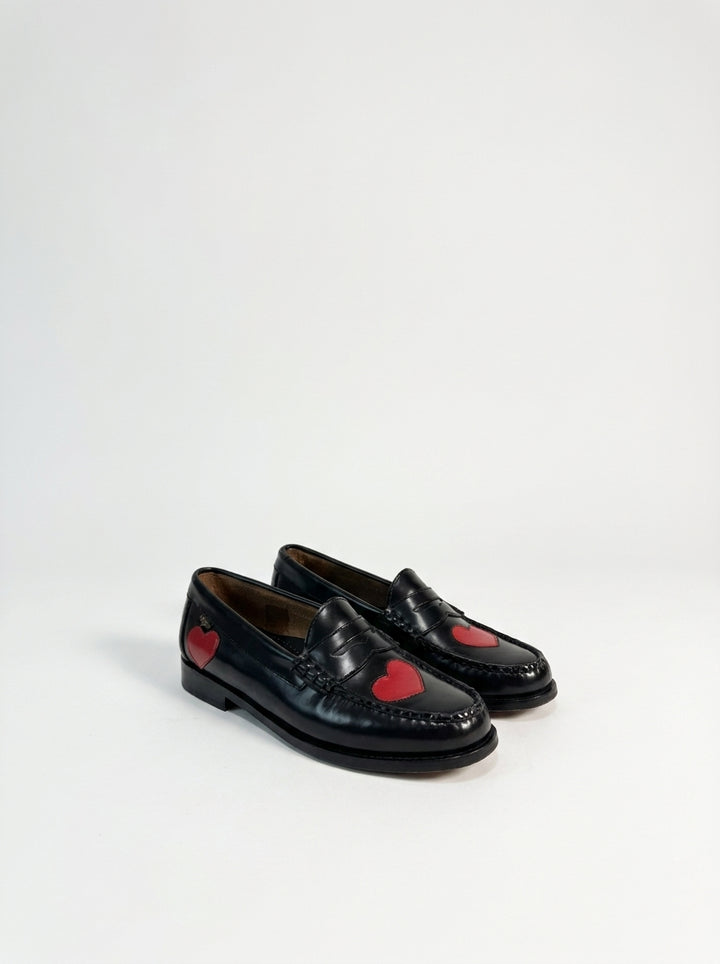 Mocassini Weejuns Penny<BR/>Pelle rossa e nera<BR/> 