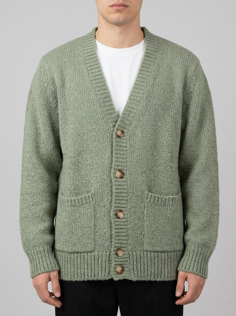 Cardigan Bonheur  verde in Bouclé 