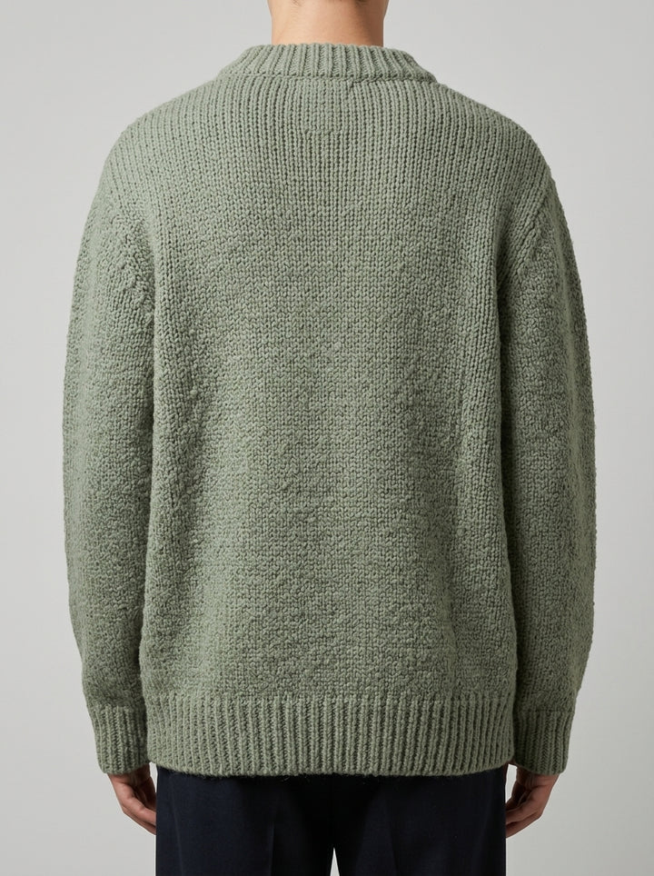Cardigan CON TASCHE verde in Bouclé 