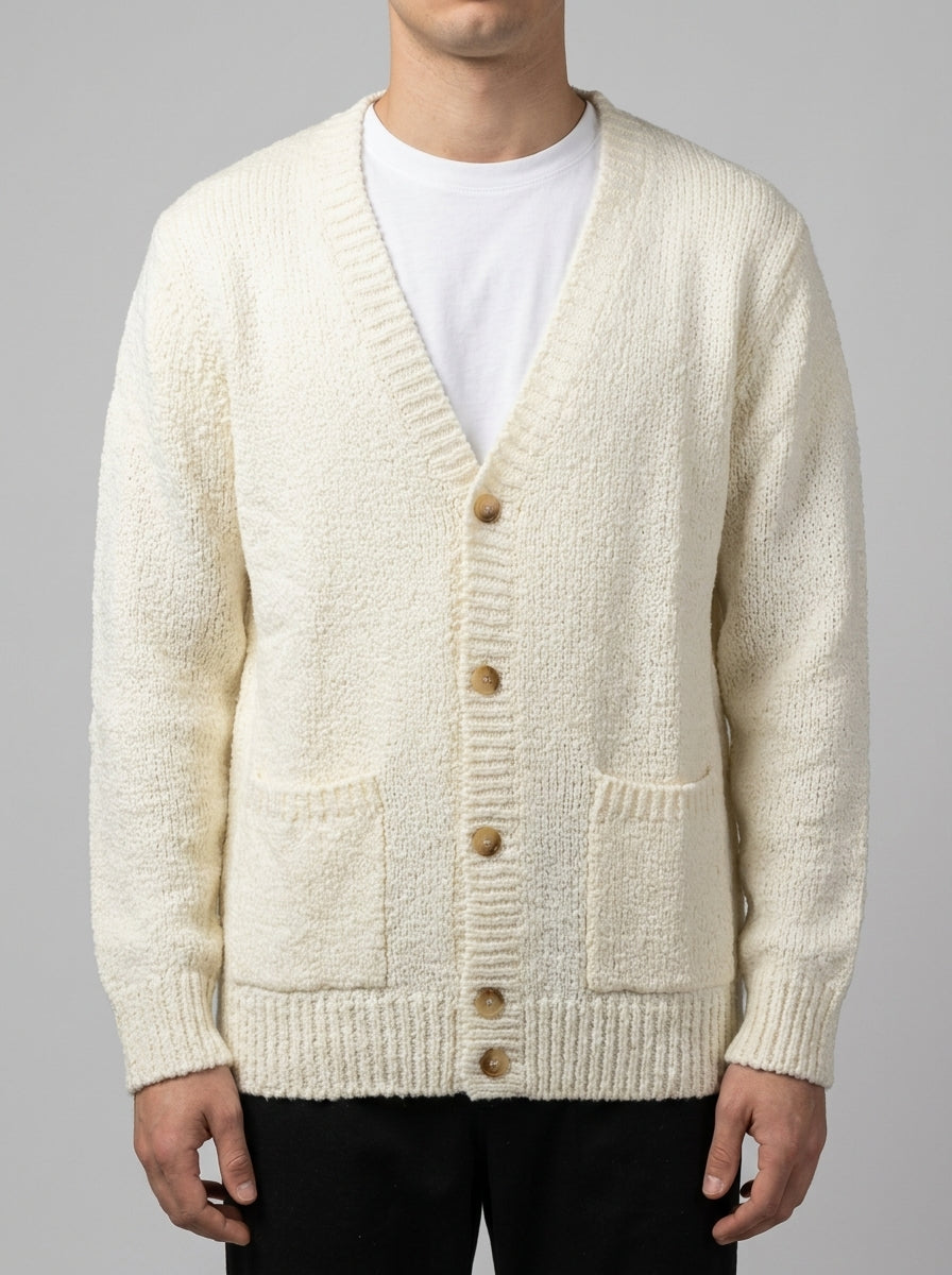 Cardigan CON TASCHE panna  in Bouclé 