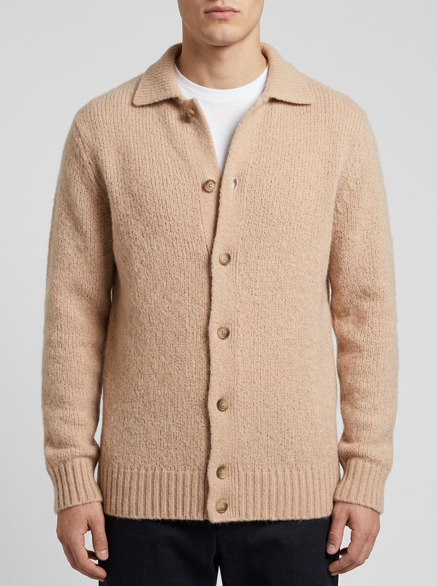 Cardigan  beige modello polo 